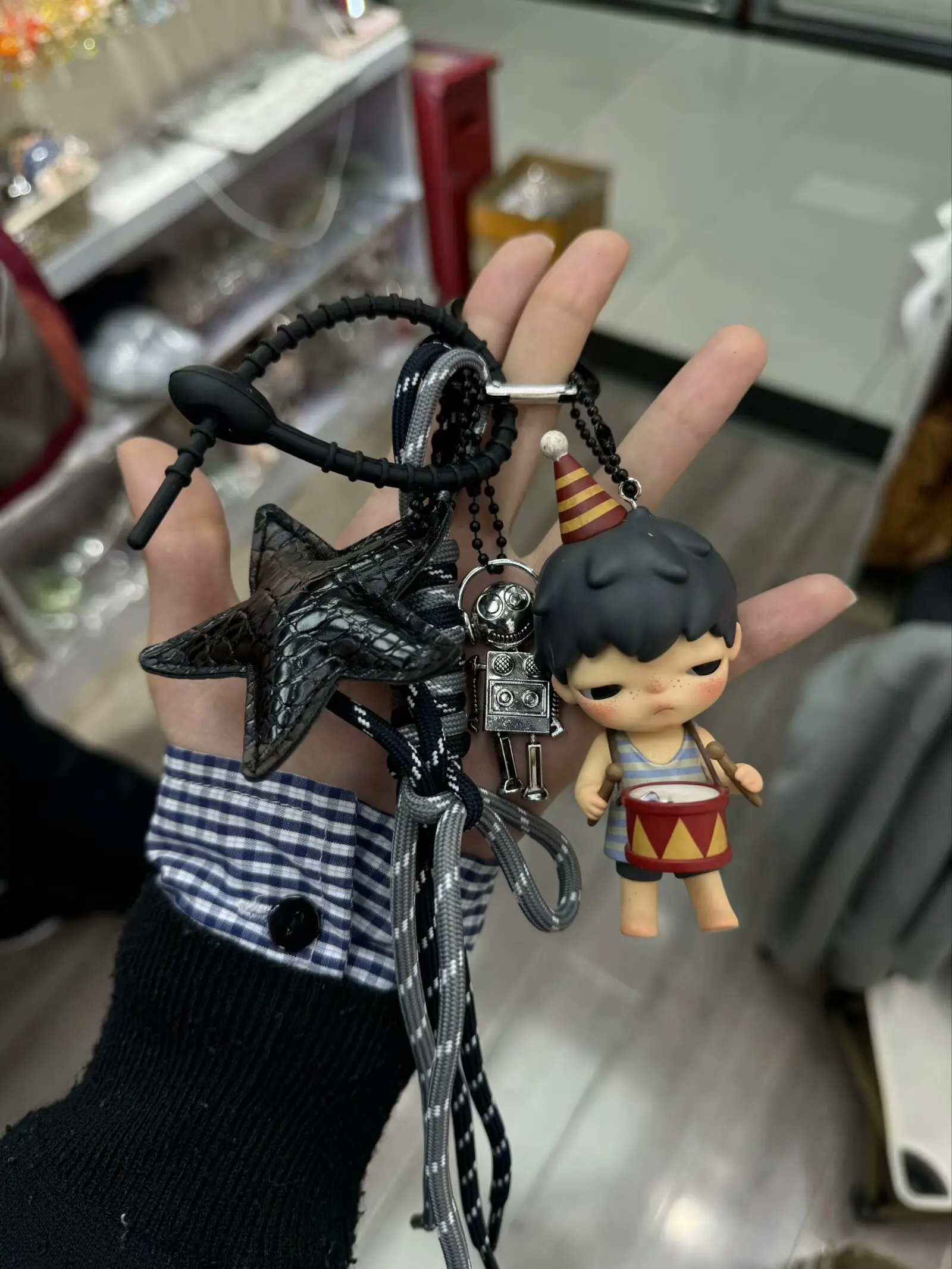

Hirono Series Diy Personality Cute Doll Pendant Hanging Ornament Keychain Backpack Accessory for Student's Gift