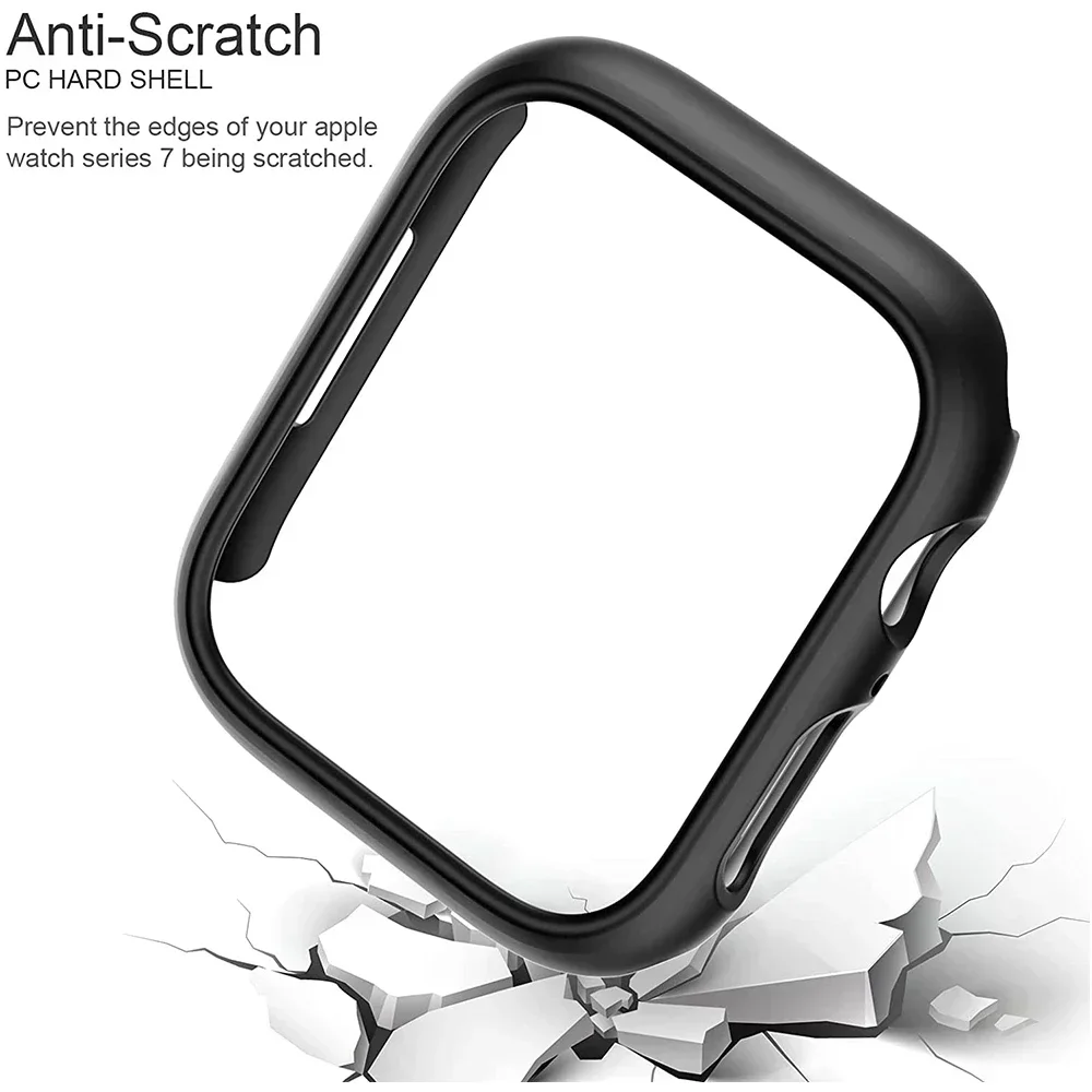 Cover for Apple Watch Case 45mm 41mm 44mm 40mm 42mm 38mm 46 49 mm Accessories PC Protector bumper iWatch Series 8 7 SE 6 5 4 3 9
