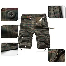 New Fashion Plaid Cargo Shorts Men's Beach Shorts High Quality Summer Casual Shorts