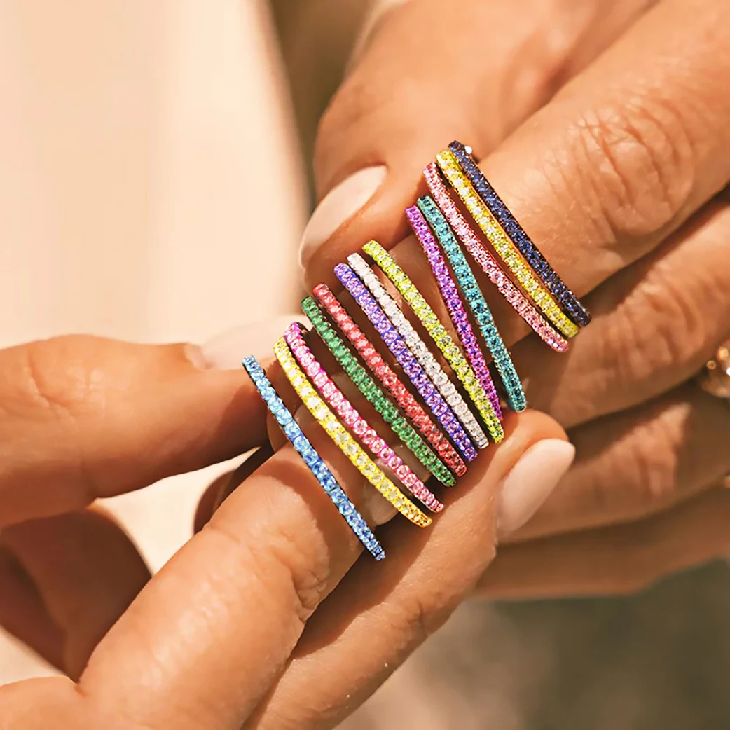 Women's Exquisite Birthstone Multi-Color Crystal Ring