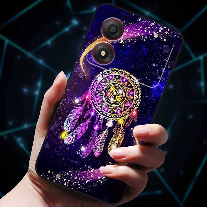 For ZTE Blade A34 4G Case Soft Silicone TPU Lovely Painted Back Cover for ZTE Blade A 34 Black Bumper for BladeA34 Protector Cat