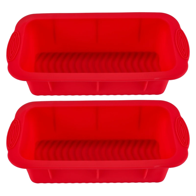 Nuevo juego de 2 latas de silicona para pan, latas para hornear, bandeja antiadherente para hornear, juego de lata de pan de silicona, moldes para hornear