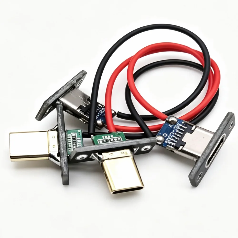 2P 4P Type-C Male to Female USB 3.1 Test PCB Board Adapter Type C 3A 5V Connector Socket For Data Line Wire fixed plate ﻿