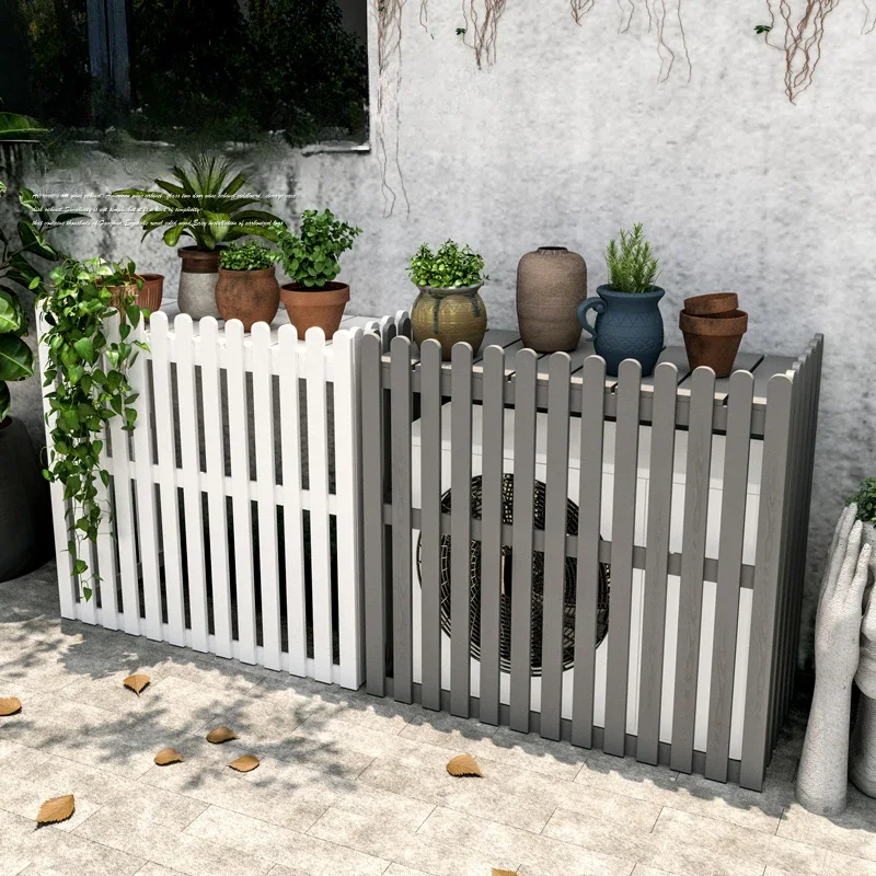 Outdoor Air Conditioning Trellis, Anti-corrosion Balcony Shelf, Wooden Fence Flowerpot Racks, Host Cover Decoration