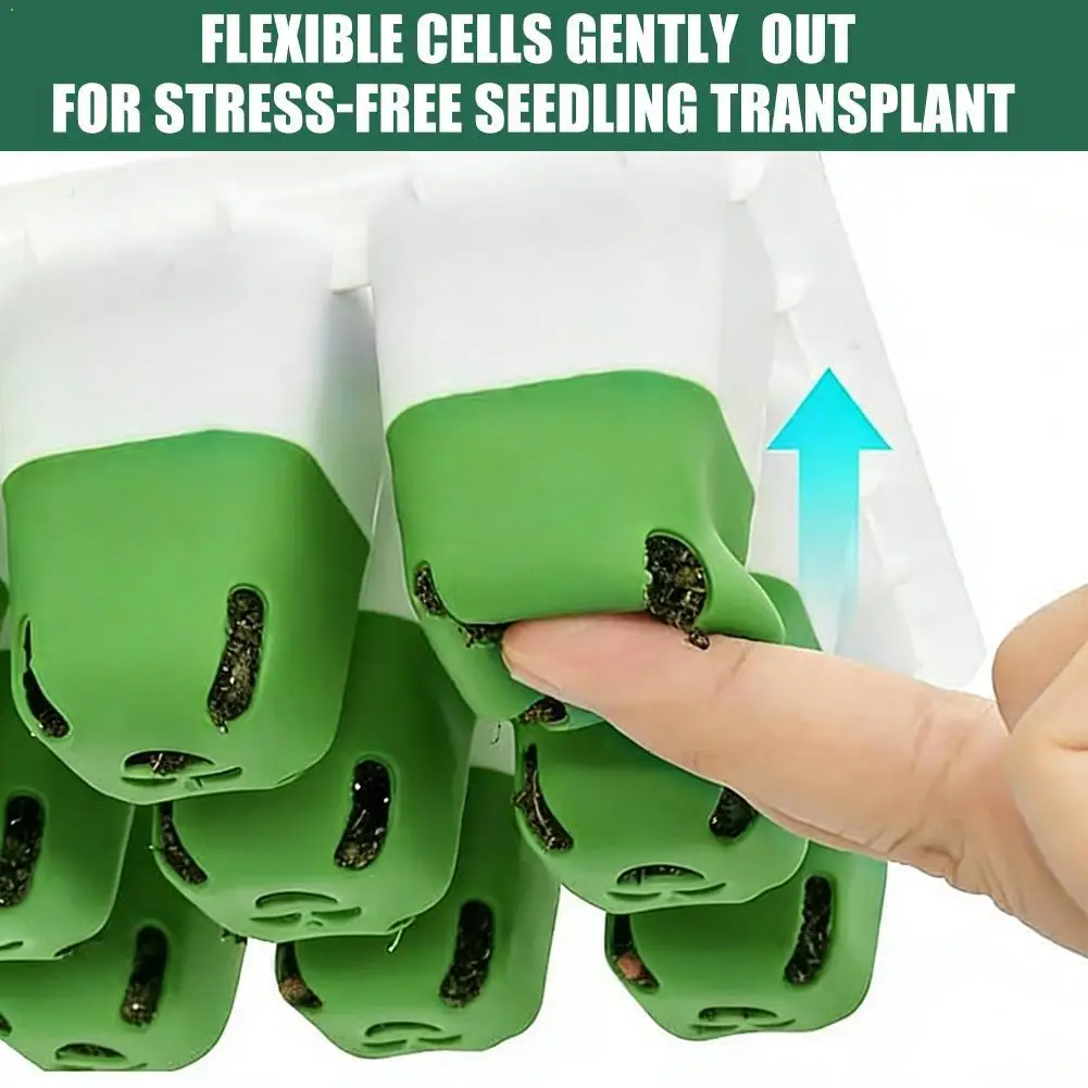 12-cell Seedling Starter Tray Germination Box Indoor Garden Greenhouse With Transparent Cover Adjustable Humidity Growth Potting