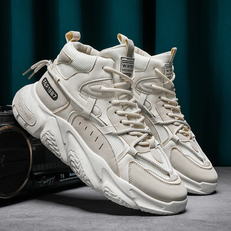 High Top Sneakers for Men Winter New Korean Version Sport Shoes Male Casual All-match Dad Shoes Outdoor Non-slip Running Shoes image 5