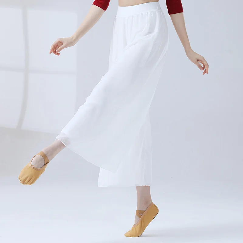 

Wide-leg pants women's loose practice clothes classical dance chiffon pants Chinese dance ethnic dance teacher pants