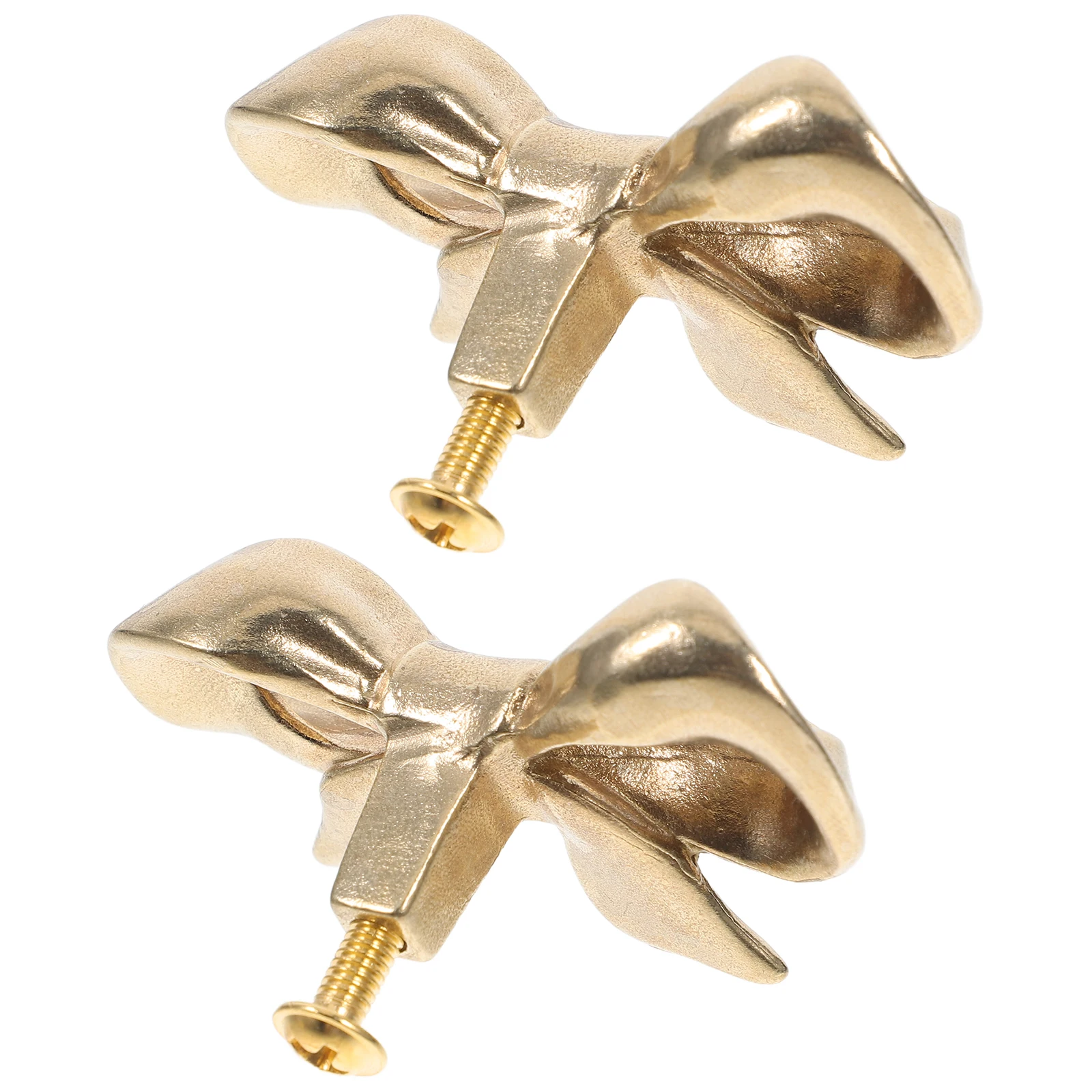 

2pcs Solid Brass Door Handle Bow Shaped Drawer Pulls Vintage Cabinet Knobs Cupboard Handles Furniture Hardware Decorative Home