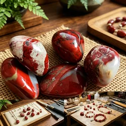 Natural Red Jasper Stone for Jewelry Making Home Decoration Stone Polished Stone Irregular Healing Crystal Fish Tank Aquarium