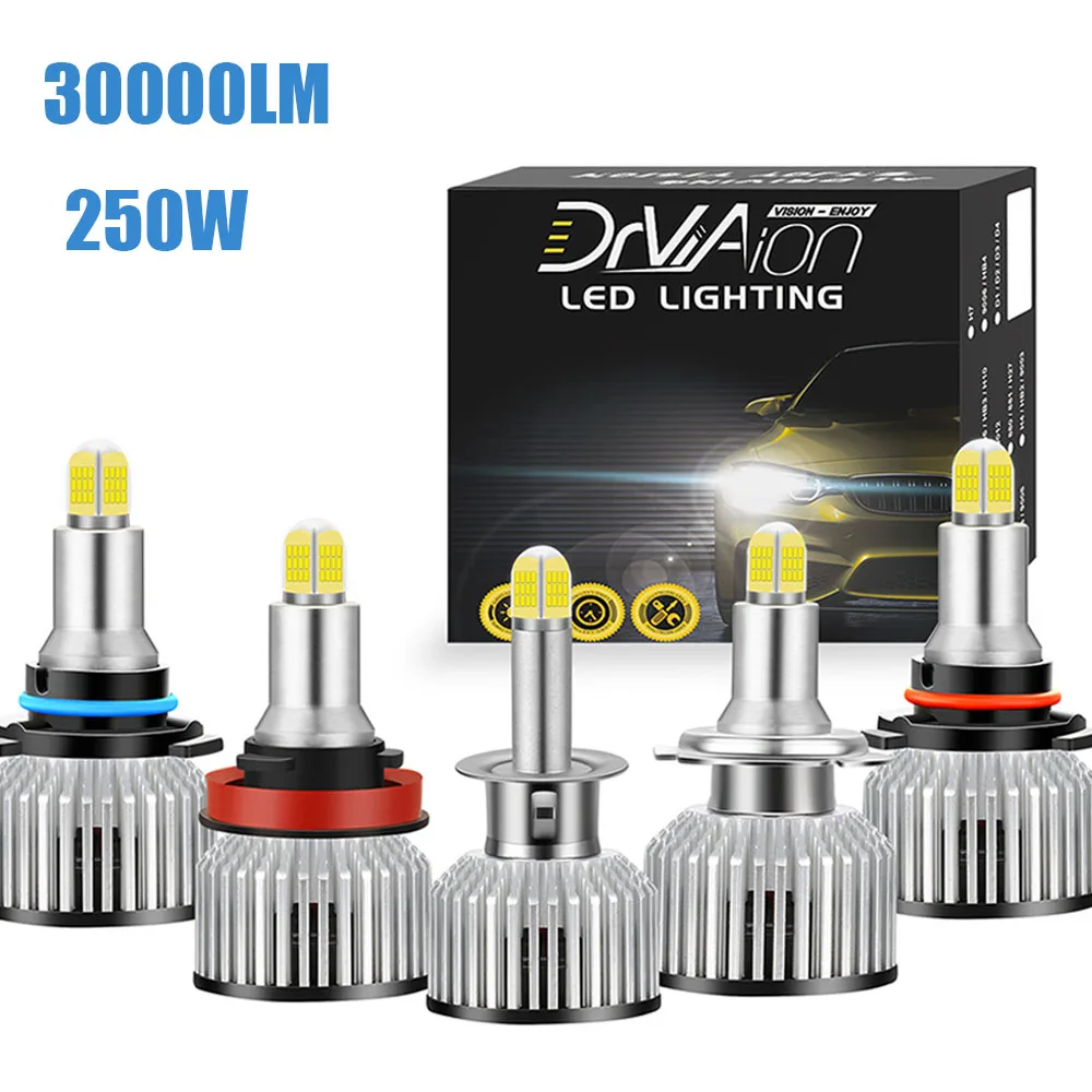 

H1 LED H7 LED HB3 9005 HB4 H11 Led Headlights Bulbs 4 sides 250W 3D high power Canbus 360 degree Auto Lamp 6000K Fog Lighting