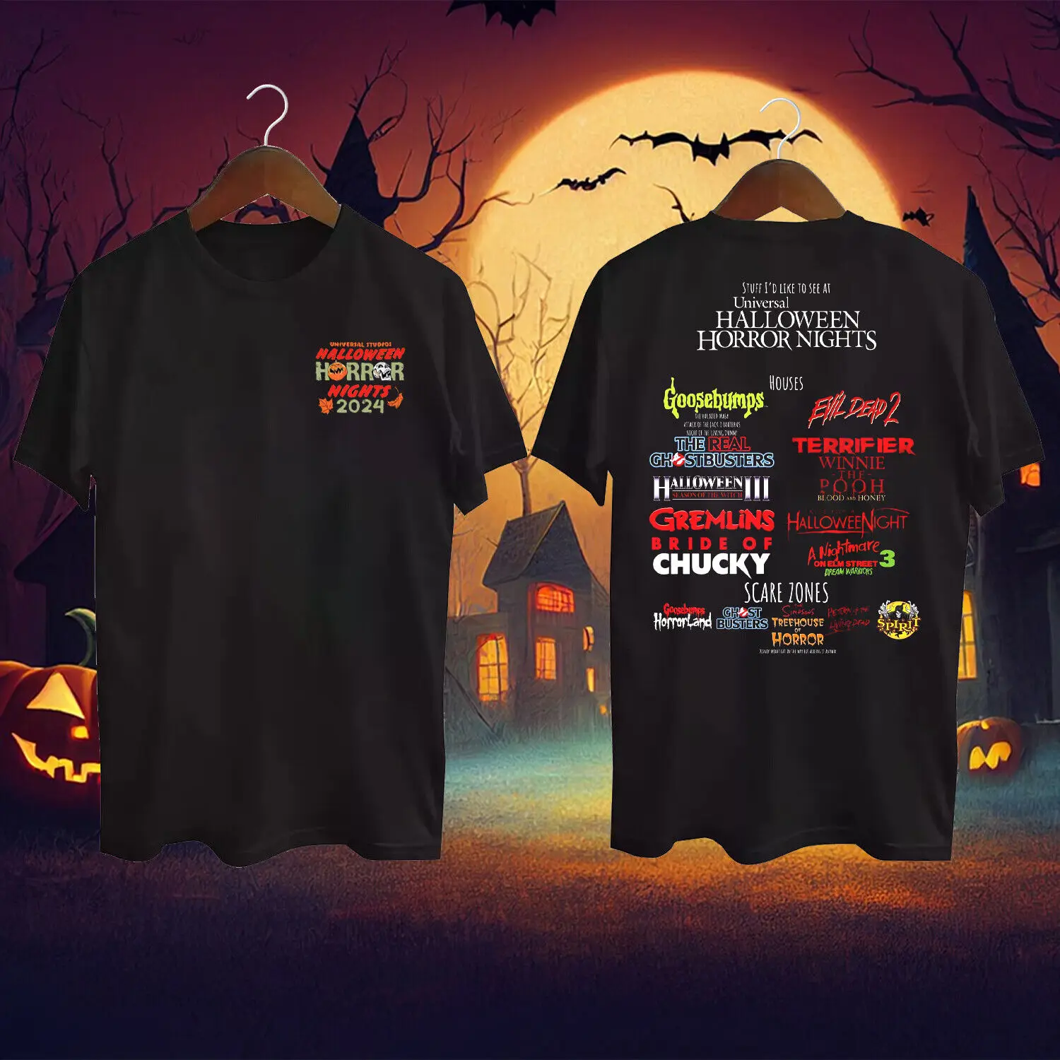 Stuff I'd Like to See At Universal Halloween Horror Nights 2024 T-Shirt S-4XL