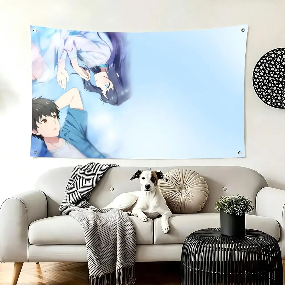 Anime L-Love Unseen Beneath the Clear Night Sky Flags  For Living Room Home Dorm Decor Wall Outdoor Camping Party Banner Gifts
