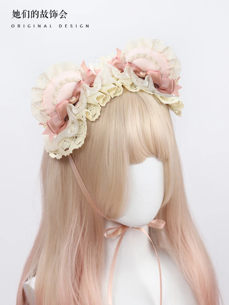 Bear Handmade Gadget Kc Pink Green Pink White Chocolate Lolita Handmade Lolita Hair Accessories Headdress for Women