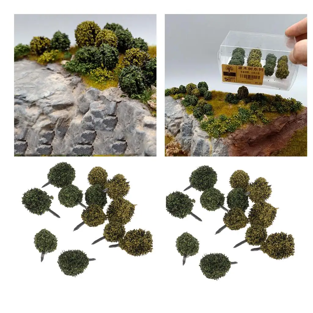 2pcs Static Trees Grass 3-3.5cm Bushes Tufts Model Scenery, Table Model