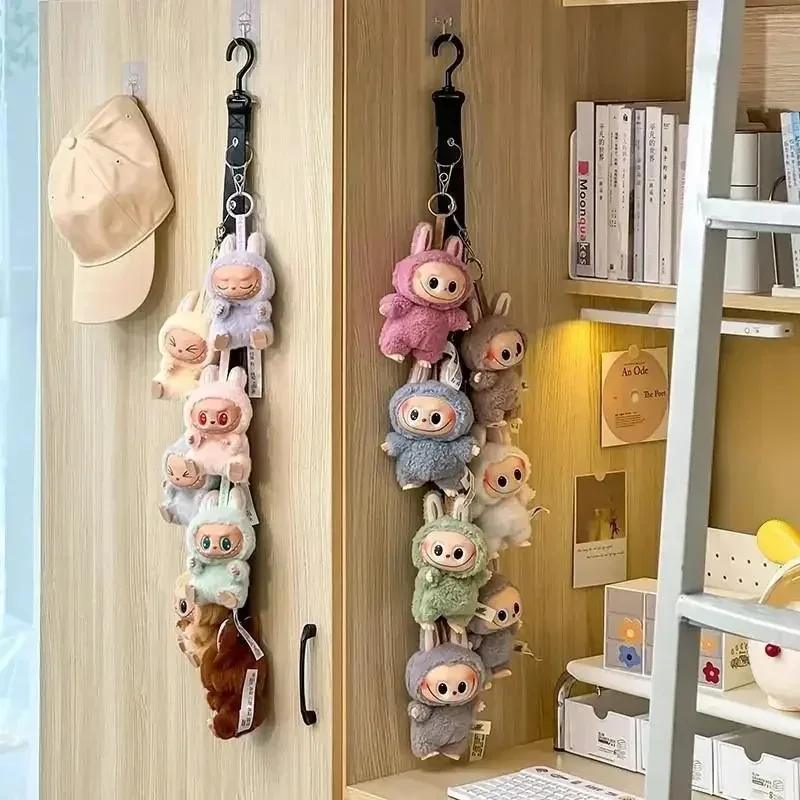 Labubu Doll Display Rack - Wall Mounted Storage Shelf for Plush Dolls, Cute Hanging Pendant Organizer, Home Decor Accessories