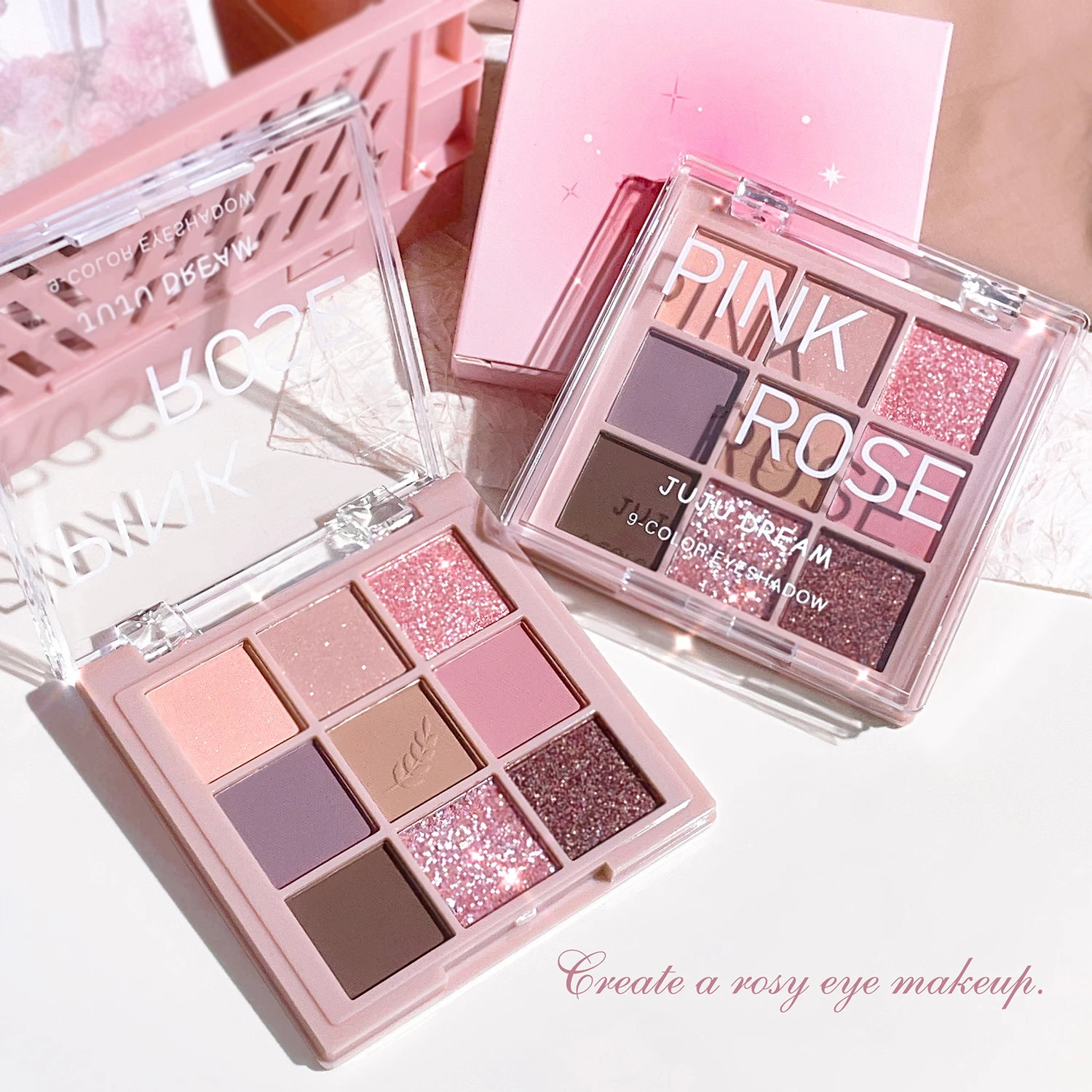 Nine-color eye shadow plate, daily pearl matte earth color, Jiugong grid eye shadow, high-quality, pure style image 6