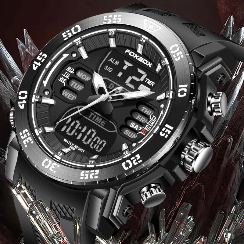 LIGE 2022 Top Luxury Watch Men Military Army Mens Watches Waterproof Sport Wristwatch Dual Display Watch Male Relogio Masculino