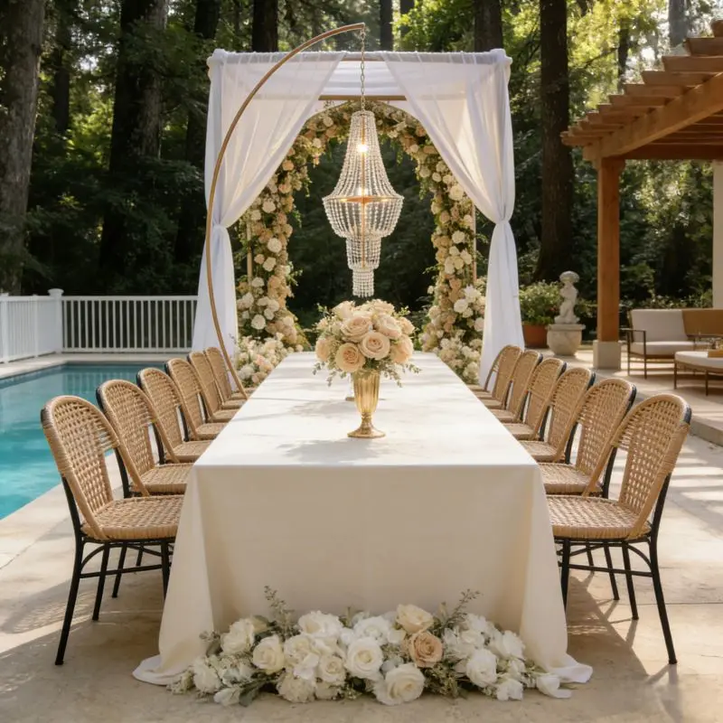 

2pcs Crystal Iron Arch Flower Stand Luxury Pendant Decor For Wedding Birthday Party Stage Backdrop Table Road Guide Event Props