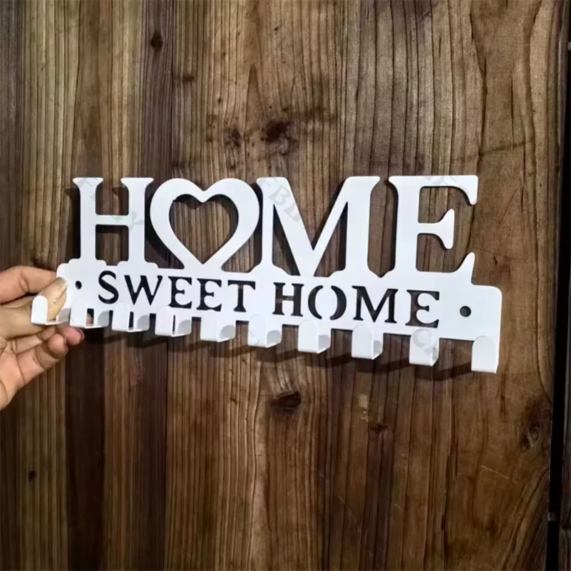 1pc Metal Wall Hooks Key Holder, Wall Mounted Coat Rack, Iron Art Decor For Home Kitchen Door - view 4