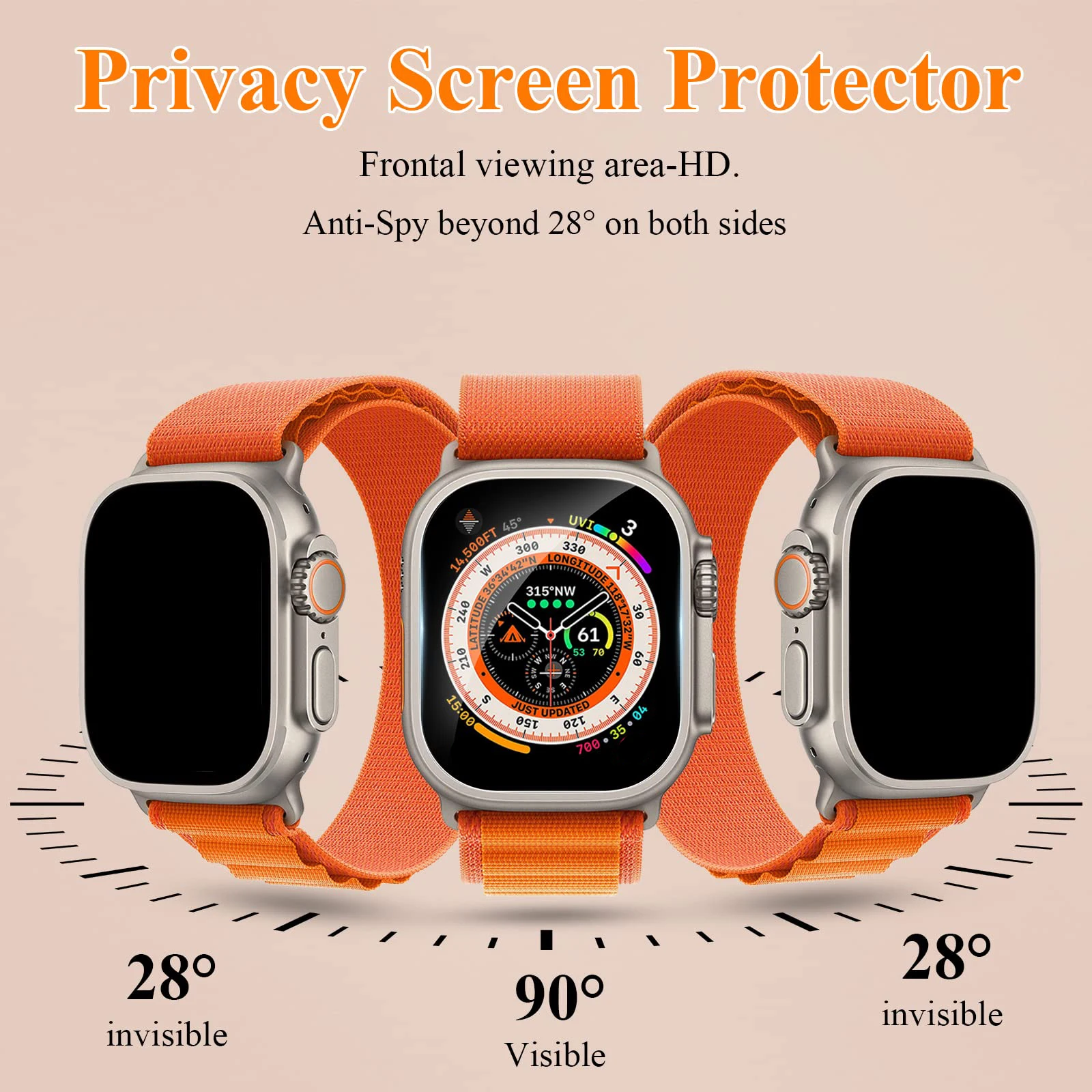 Privacy Tempered Glass Screen Protector for Apple Watch Ultra 49mm Film Scratch Resistant Bubble Free iWatch Ultra Accessories