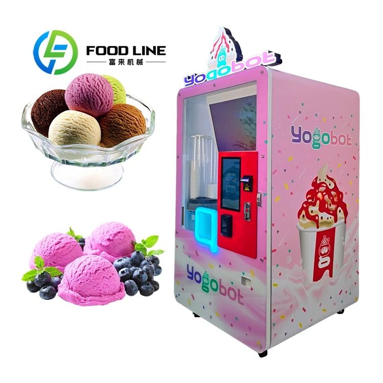 Smart Robot Ice Cream Vending Machine Specialized For Yogurt Texture With Multiple Topping Options For Healthy Dessert Business