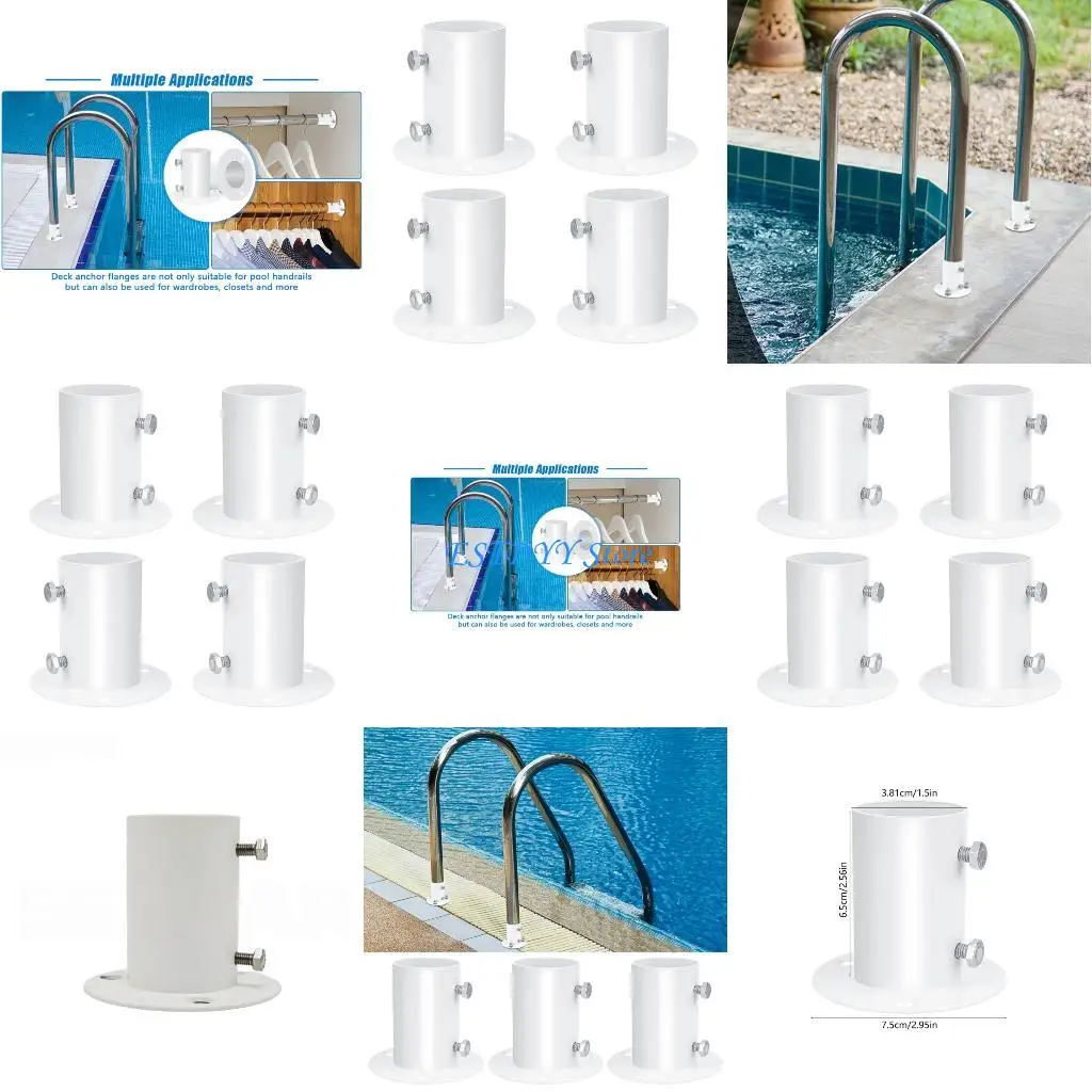 

G6DE 4 шт. 1,5 дюйма фланцевое основание для быстрой установки столбов для бассейна, универсальная совместимость, защита от