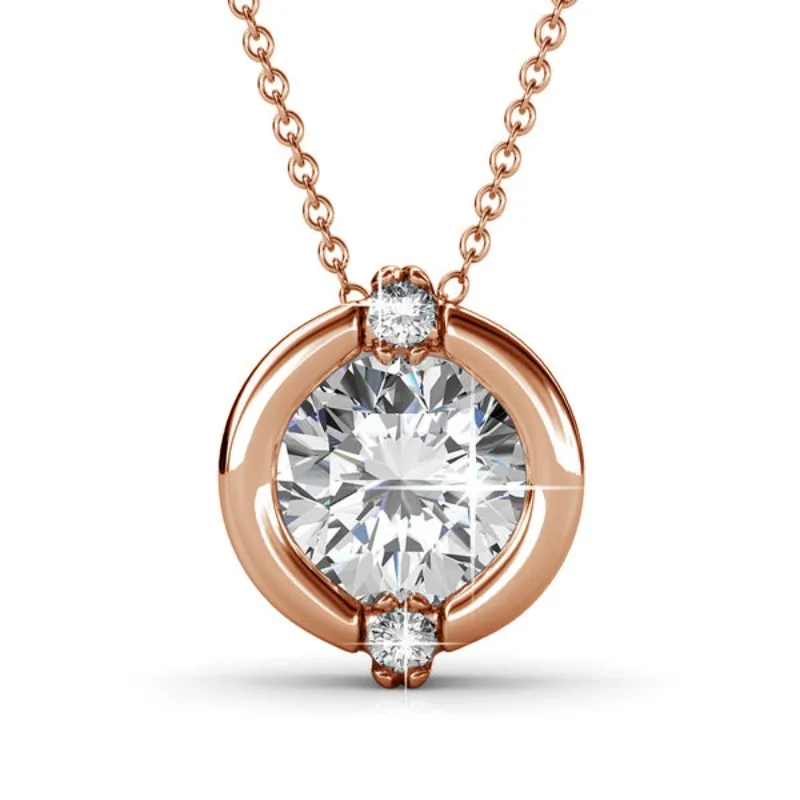 

Daisini Стерлинговое Серебро 925 пробы Элегантное минималистское женское ожерелье с подвеской и кристаллами Сваровски 18-каратное белое золото с покрытием