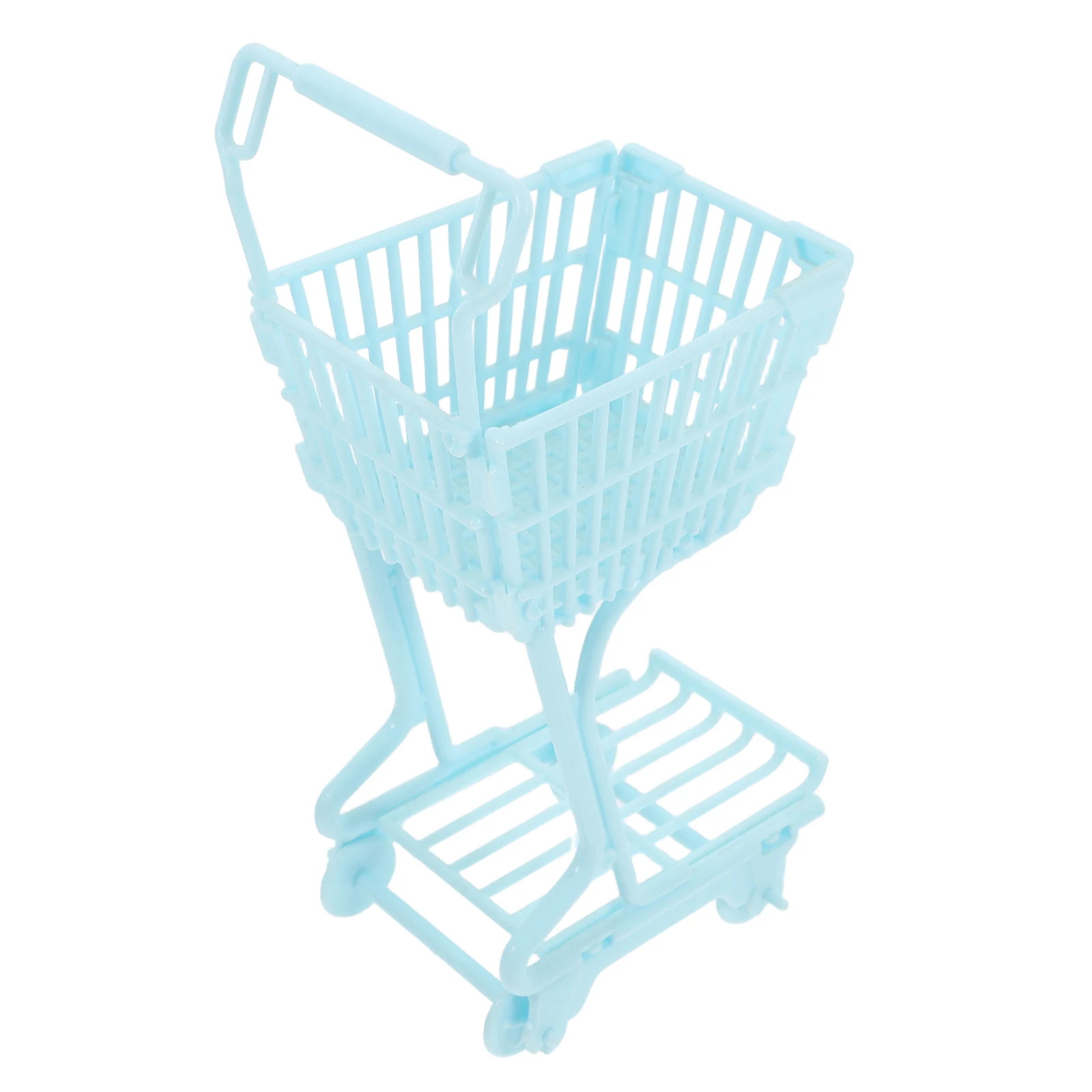 Hohopeti Mini-winkelwagentje Compacte kruidenierswinkelwagen Sky Plastic mand voor kinderwinkel Rollenspel Stand Cover