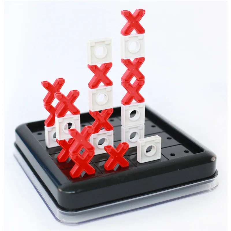 3D Tic-Tac-Toe Family Interactive Stacking Set, Logical Thinking Training Kids' Educational Board Game Toy
