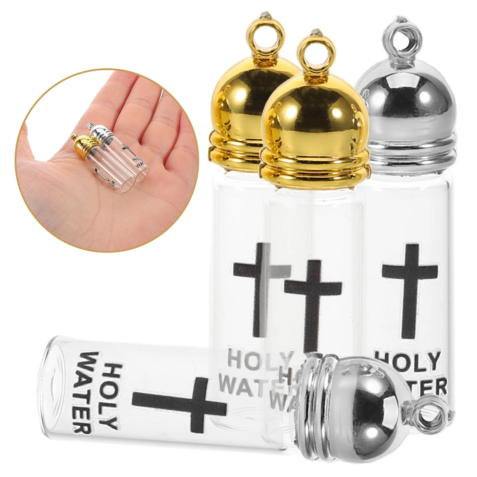 

4 шт. маленькие стеклянные бутылки для святой воды, пустые многоразовые христианские церемонии крещения, религиозные контейнеры для воды, украшения для крещения