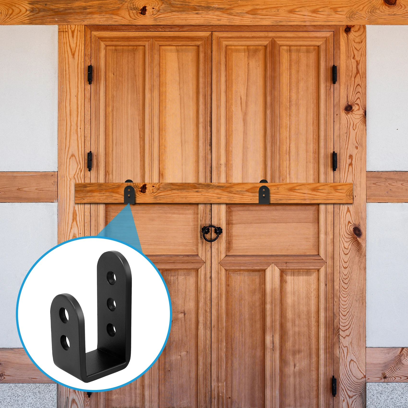 2 Pack Door U Brackets Open Bar Security Door Brackets for Home,Garage Door Reinforcement Fits 2X4 Boards