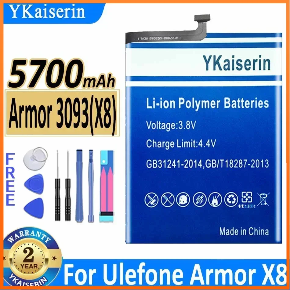 YKaiserin Mobile Phone Battery for Ulefone Armor 2 3 5 3T 3W 6 6E 6S 7 7E 8 9 9E 11 X X8 X6 10 X2 X3 X5 Batteries Warranty