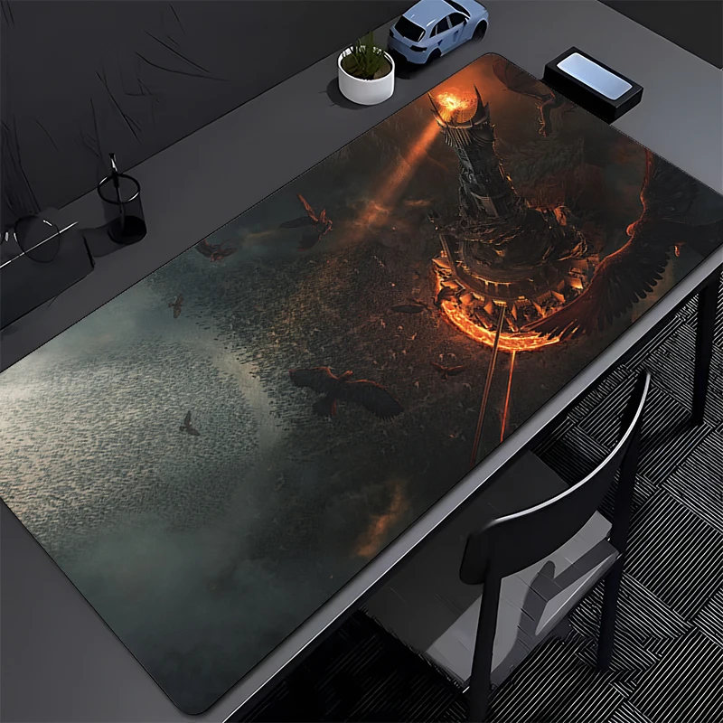 

Mouse Pad Extended Gaming Mousepad With Stitched Edges Desktop Mat Non-Slip Base PC L-Lords The R-rings Keyboard Pad For Laptop