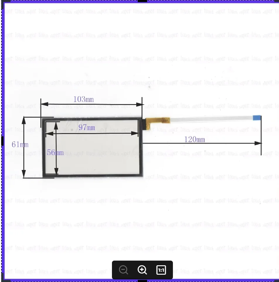 

ZhiYuSun 4.3Inch 103mm*61mm 4Wire Resistive TouchScreen Panel Digitizer 103*61 this is compatible