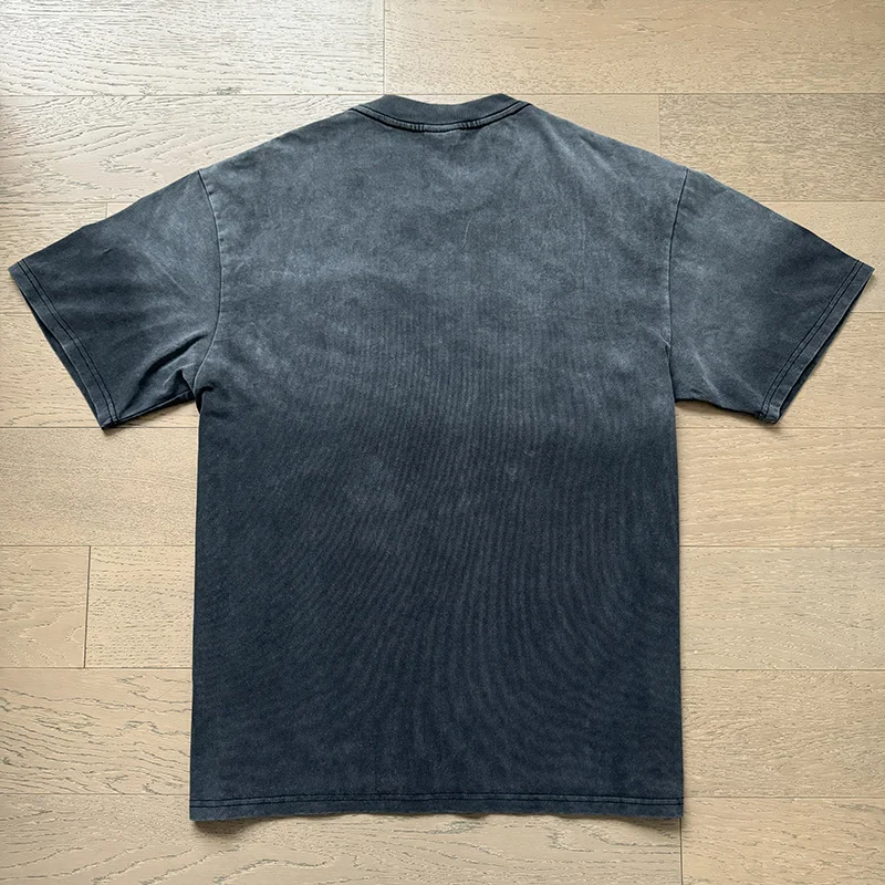 Vale Valley Retro Boxer Print Washed Cotton Loose Fit Short Sleeve T-Shirt Youthful Trendy Street Style Unisex Summer Top