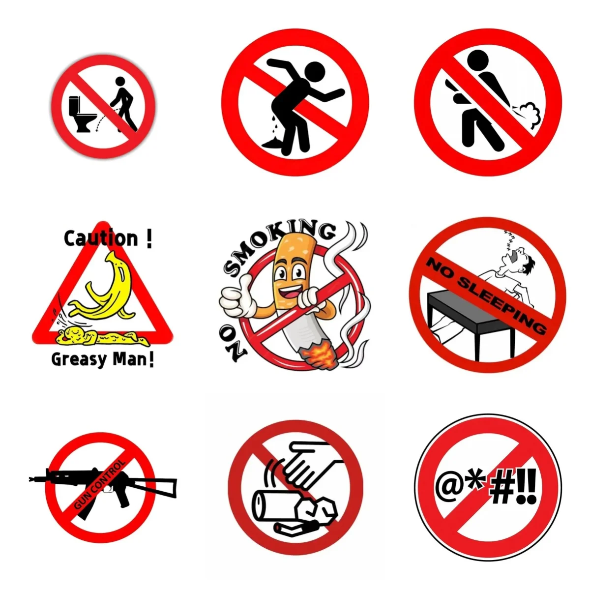 

Prohibition Sign Stickers Made of Vinyl Suitable for Cars Walls and Doors for Car Decoration Wall Stickers