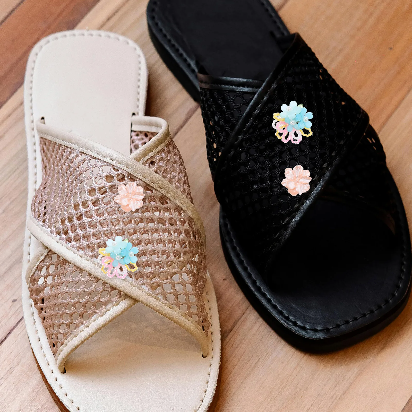 

10pcs Crystal Flowers Elegant Floral Buckle Clips Wedding Shoe Charms Detachable Diy Decorative Accessories Boot Shoe Decoration