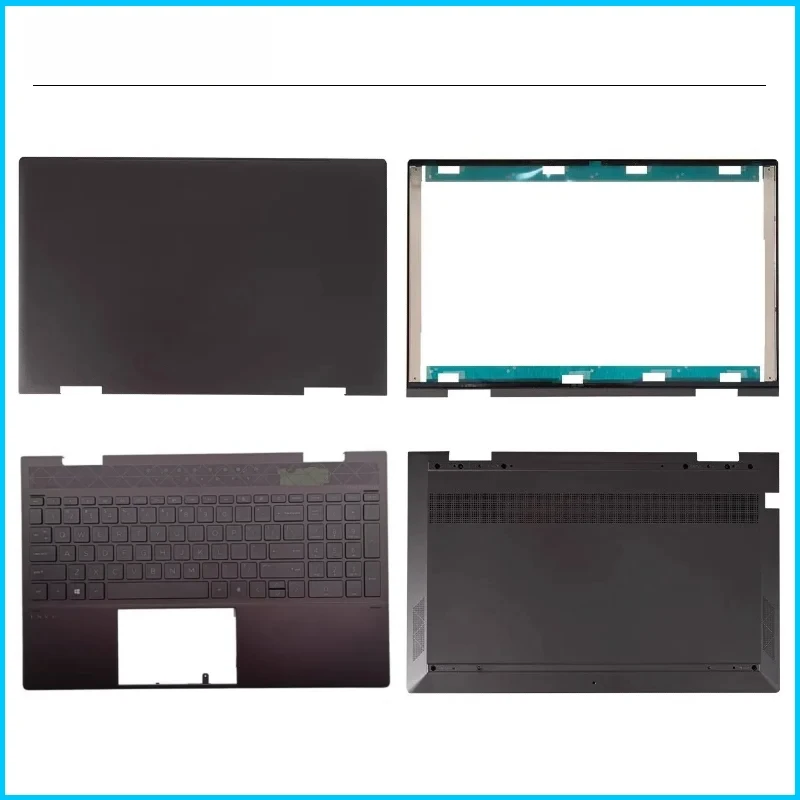 New For ENVY X360 15-ED 15M-ED 15-EE 15M-EE New LCD Back Cover Front Bezel Palmrest Bottom Hinges Replace Brown
