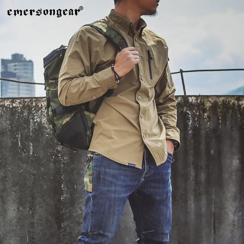 Emersongear Blue Label Triple Tech Tac-Shirt Langarmshirts Herren Pendler T-Shirt Outdoor Angeln Jagd Wandern KH Nylon – Detail 12
