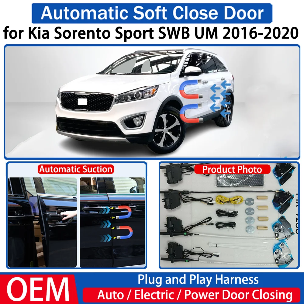 for Kia Sorento Sport SWB UM 2016-2020 Car Automatic Soft Close Door Electric Suction Kit Auto Power Closing System Plug＆play