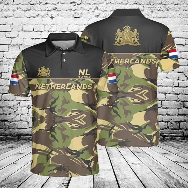 Custom Name Netherlands Symbol Graphic Polo Shirt Summer Casual E-Sports Jersey Loose Oversized Short Sleeve Tops Streetwear