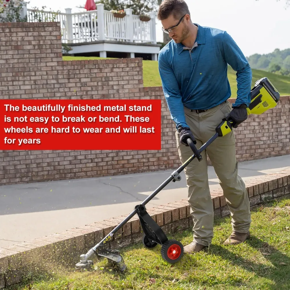 Universal String Trimmer Grass Eater Cutter Adjustable Support Wheels Set Garden Lawn Mower Adjustable Support Wheel Set