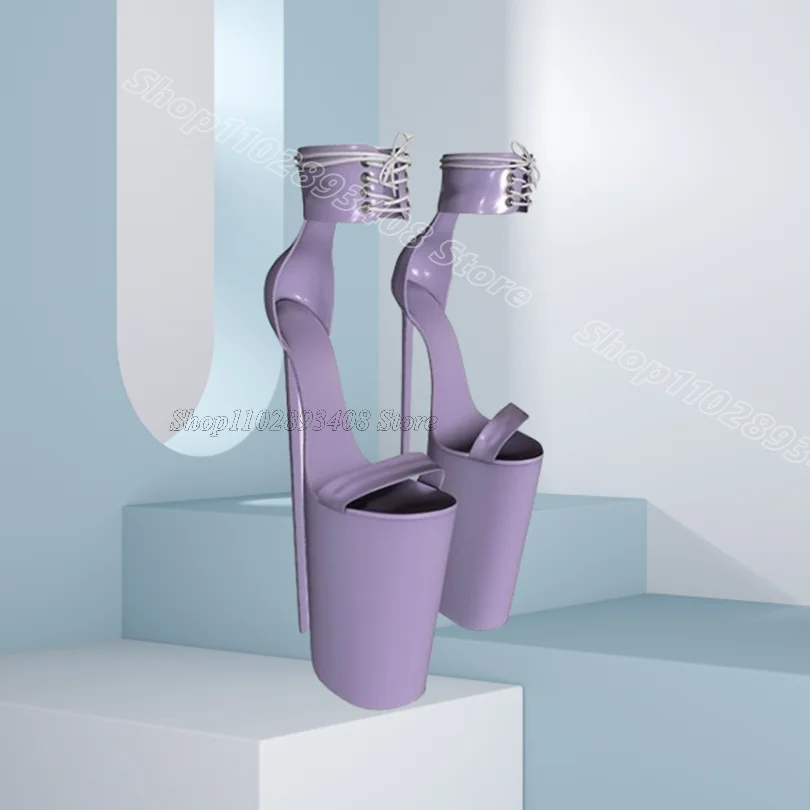 Red Platform Lace up Sandals Cover Heels Open Toe Shallow Fashion British Style Party Dress Women Shoes 2025 Zapatos Para Mujere