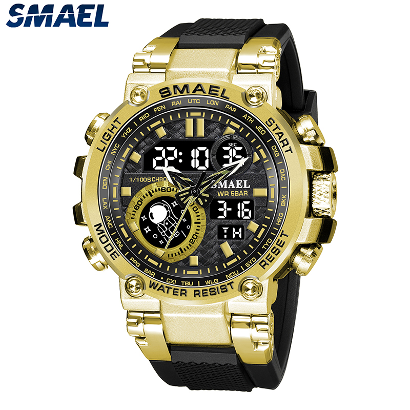  Smael Sports Watch Men Military Watch Digital Quartz 8093 Men Watch Waterproof 50M Swimming Alock Clock Army Men Wristwatches