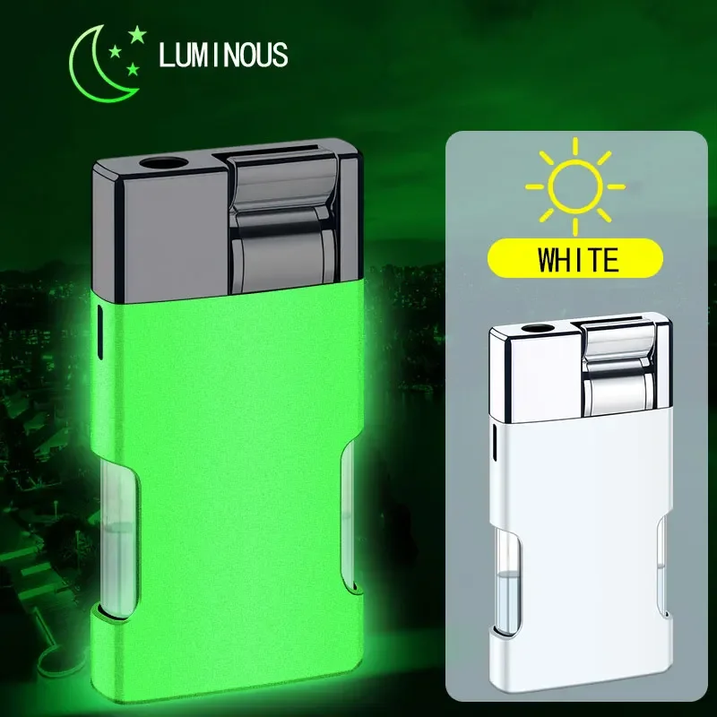 2022 Brand New Fashion Blue Flame Metal Unusual Butane Gas Cigarette Cigar Lighter Mini Windproof Lighter Gadget Men Gift view 3