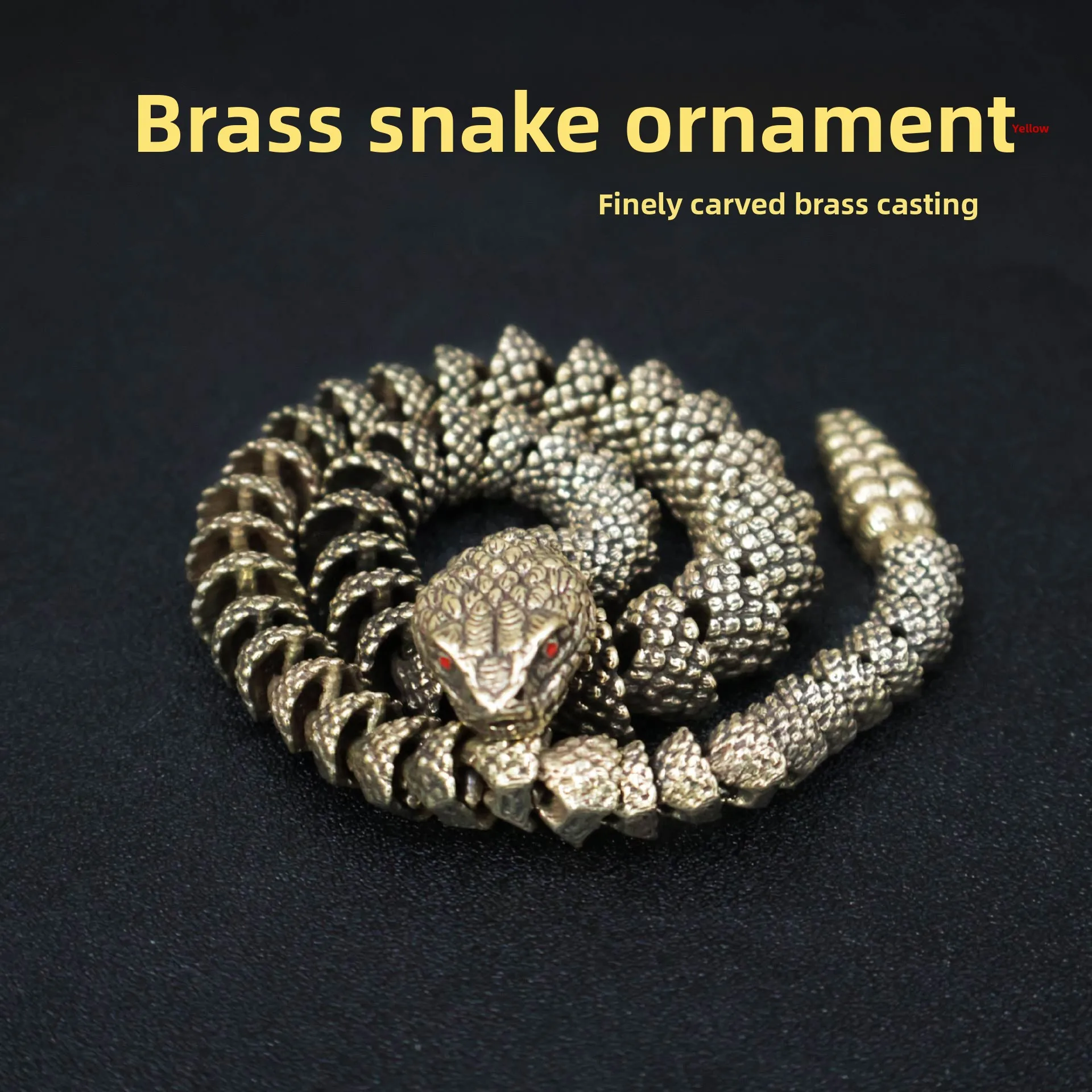 

Бронзовые винтажные 3D-украшения в виде змеи-гремучки и дракона, регулируемые, стереоскопические, для рабочего стола, чайные фигурки, подарки