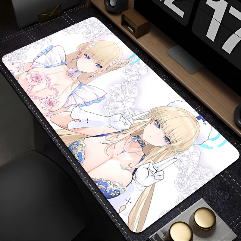 

Mouse Pad Laptop Sexy Anime Girl HD Print Cute Keyboard Pad Blue Archive Gamer Rubber Desk Mat Kawaii Asuma Toki Flower Mousepad