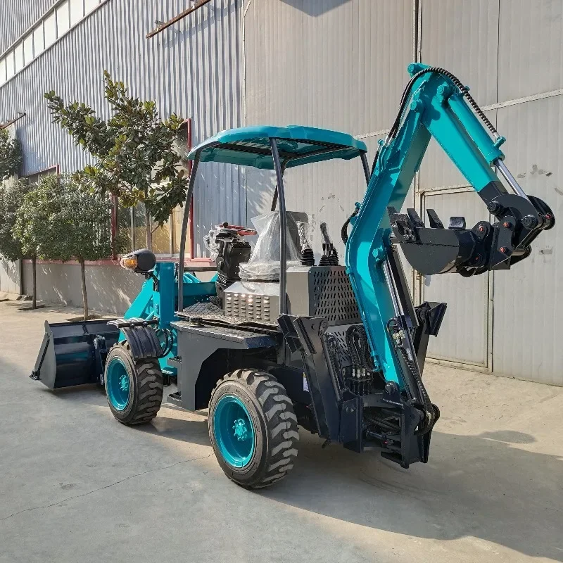 Economy Model All-Terrain Dual-End Wheel Loader Four-Wheel Drive Busy Backhoe Loader