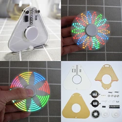 SMD Learning Kit para Rotação POV Portátil, LED Redondo e Triângulo, DIY