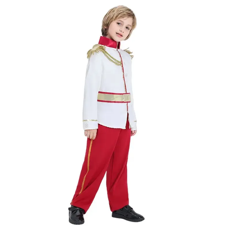 Handsome Boy Middle Ages Noble Royal Charming Prince Cosplay Outfit For Kids Carnival Party Halloween Costumes